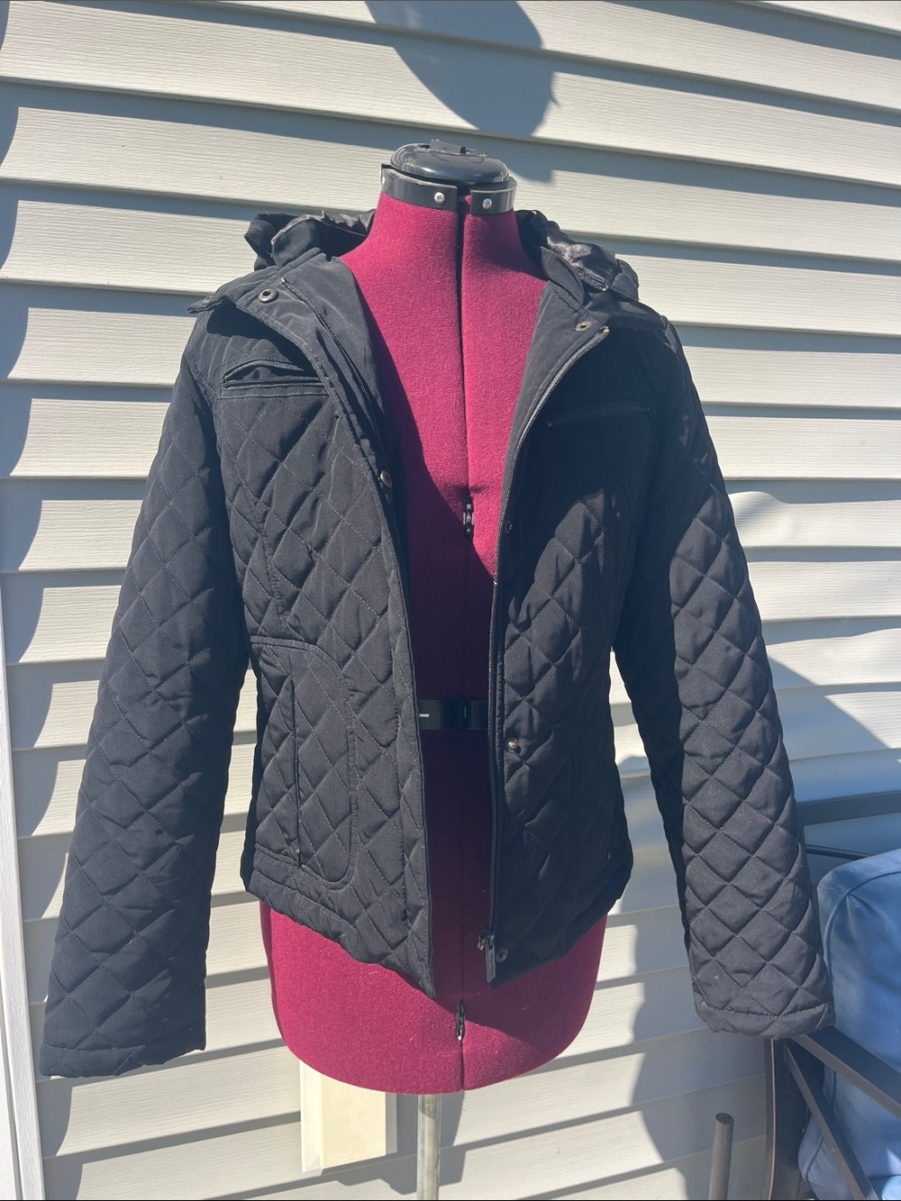 Calvin Klein Black Quilted Hooded Puffer Jacket